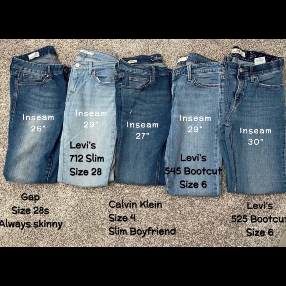 Women’s jeans calvin klein gap levis size 6 & 4